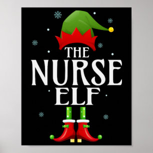Zuster Elf Xmas Funny Family Matking Kerstmis Paj Poster
