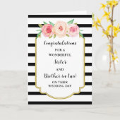 Zuster en broer in de wet Gefeliciteerd Kaart (Gele Bloem)