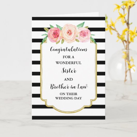 Zuster en broer in de wet Gefeliciteerd Kaart (Gele Bloem)