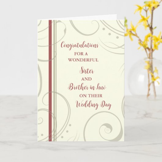 Zuster en broer in de wet Gefeliciteerd Kaart (Gele Bloem)