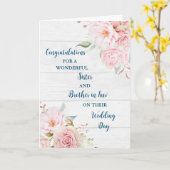 Zuster en broer in de wet Gefeliciteerd Kaart (Gele Bloem)