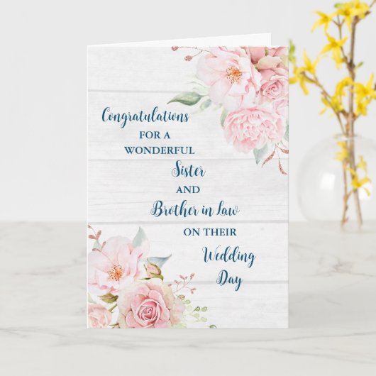 Zuster en broer in de wet Gefeliciteerd Kaart (Gele Bloem)