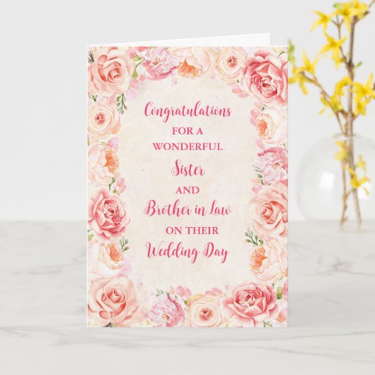 Zuster en broer in de wet Gefeliciteerd Kaart (Gele Bloem)