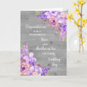 Zuster en broer in de wet Gefeliciteerd Kaart (Gele Bloem)