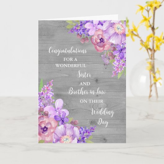 Zuster en broer in de wet Gefeliciteerd Kaart (Gele Bloem)