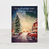 Zuster en broer in het Wenskaart van de Kerstmis Kaart (Voorkant)