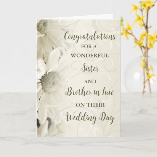 Zuster en broer in Law Day Gefeliciteerd Kaart (Gele Bloem)