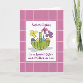 Zuster en broer in Wet Pasen verteert mandje Kaart (Voorkant)