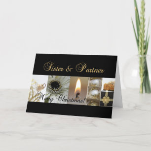 Zuster- en Partner Merry-kerstkaart Feestdagen Kaart