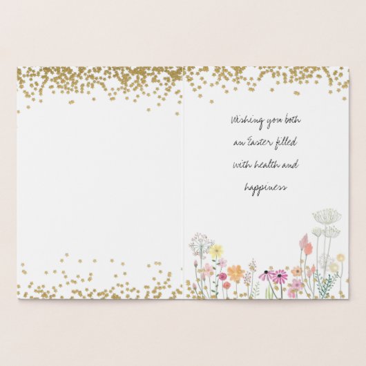 Zuster en schoonbroer-in-the-law Pasen-FOLIE Folie Kaarten (Binnen)