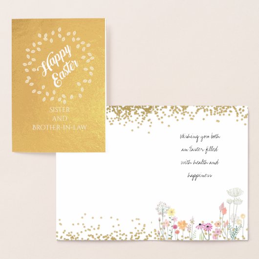 Zuster en schoonbroer-in-the-law Pasen-FOLIE Folie Kaarten (Display)