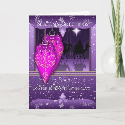 Zuster en zwager, drie wijze mannen seizoen feestdagen kaart (Voorkant)