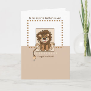 Zuster en zwager Gefeliciteerd met Baby Kaart