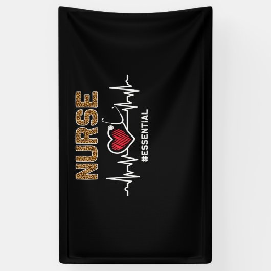 Zuster #Essential Stethoscope Heartbeat Ziekenhuis Spandoek (Verticaal)