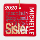 Zuster Extraordinaire CUSTOM Keramisch Ornament (Achterkant)