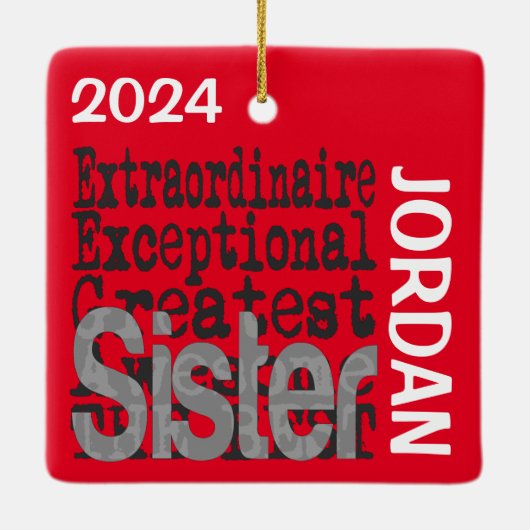 Zuster Extraordinaire CUSTOM Keramisch Ornament (Achterkant)