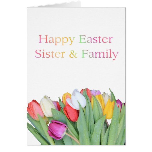 Zuster + Family Happy Pap Tulip-kaart (Voorkant)