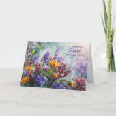 Zuster Fijne Moederdag Mooie Bloemen Kaart (Voorkant)