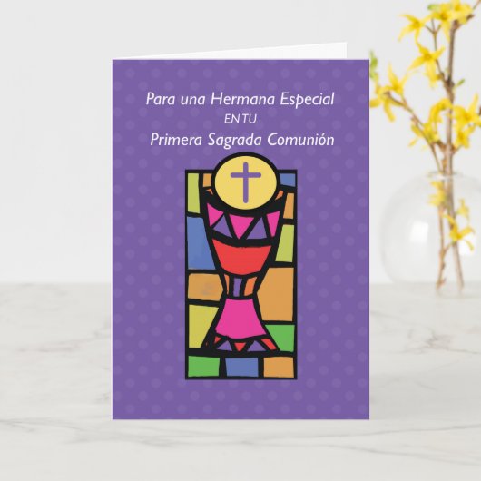 Zuster First Communion Bright Colors, Spaans Kaart (Gele Bloem)