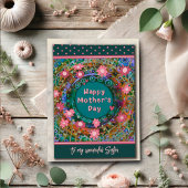 Zuster Floral Hearts  Unieke Moederdag Kaart