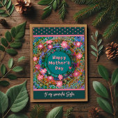 Zuster Floral Hearts  Unieke Moederdag Kaart