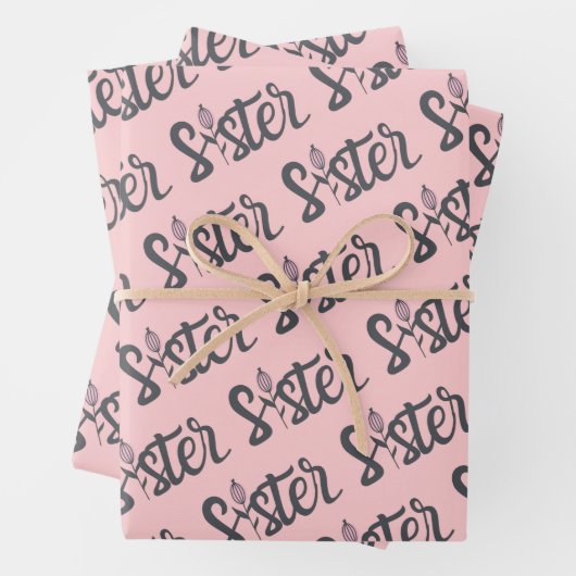 Zuster Floral Wrapping Paper Flat Sheet Set 3 (In situ)