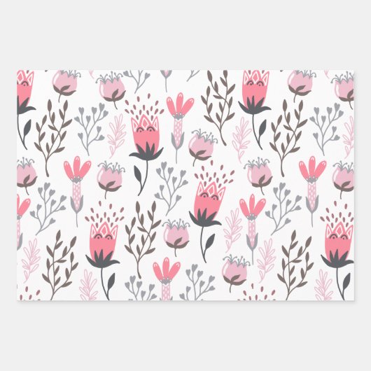 Zuster Floral Wrapping Paper Flat Sheet Set 3 (Voorkant)