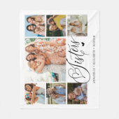 Zuster Foto Collage Typografie Keepslag Fleece Deken (Voorkant)