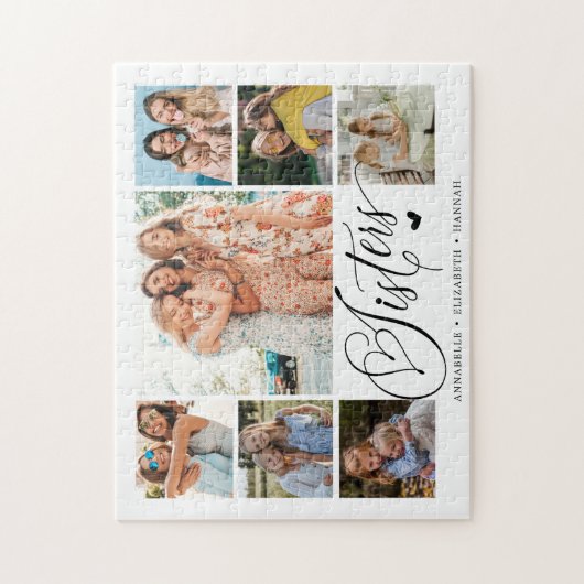 Zuster Foto Collage Typografie Keepslag Legpuzzel (Verticaal)