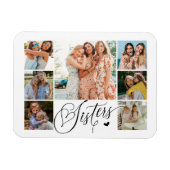 Zuster Foto Collage Typografie Keepslag Magneet (Horizontaal)