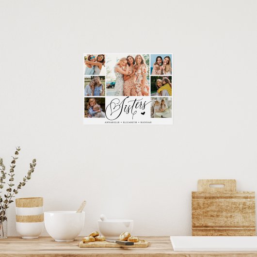 Zuster Foto Collage Typografie Keepslag Poster (Keuken)