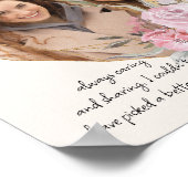 Zuster Foto Gold Heart Shaped Pink Floral Lijst Poster (Hoek)