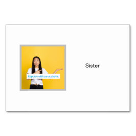 Zuster foto op gepersonaliseerde familie Flashcard Kaart