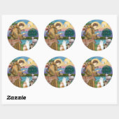 Zuster Frances die 5 katten zegent Ronde Sticker (Vel)