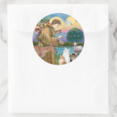 Zuster Frances die 5 katten zegent Ronde Sticker (Tas)