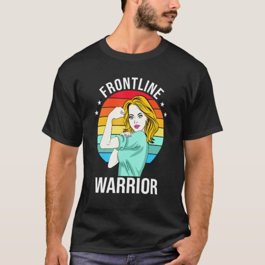 Zuster Frontline Warrior Proud Cna Gezondheidszorg T-shirt (Voorkant)