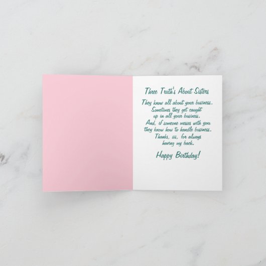 Zuster Funny African Happy Birthday Kaart (Binnen)