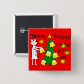 Zuster Funny en Twisted Kerstmis Humor Vierkante Button 5,1 Cm (Voorkant /achterkant)