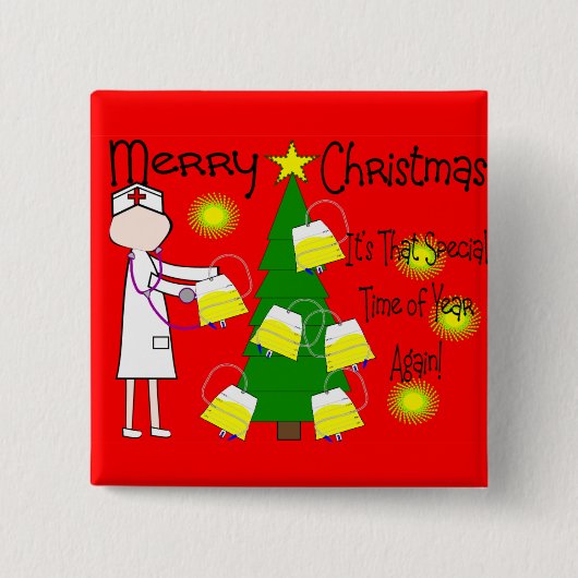 Zuster Funny en Twisted Kerstmis Humor Vierkante Button 5,1 Cm (Voorkant)