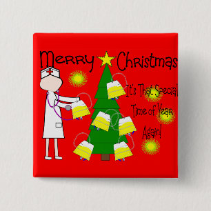 Zuster Funny en Twisted Kerstmis Humor Vierkante Button 5,1 Cm
