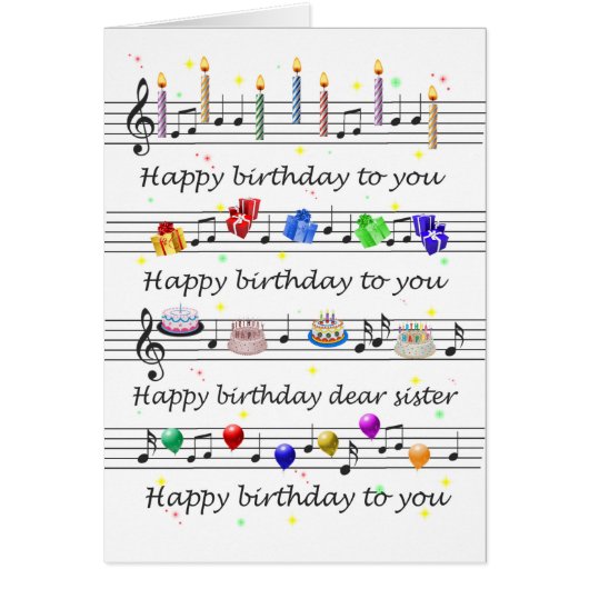 Zuster Funny Happy Birthday Song Sheet Music (Voorkant)