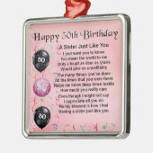 zuster gedicht - 50e verjaardagsontwerp metalen ornament (Links)