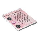 zuster gedicht - 50e verjaardagsontwerp notitieblok (Schuin)