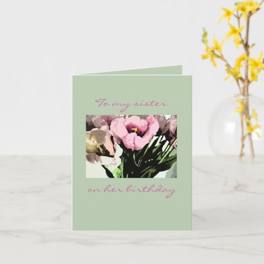 Zuster - Geluk Kaart (Gele Bloem)