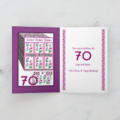 ZUSTER - Gelukkige 70ste Verjaardag Kaart (Binnen)