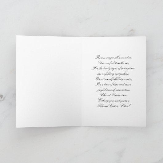 Zuster/Gelukkige Pasen - Roze/Groene Fractal van Feestdagen Kaart (Binnen)