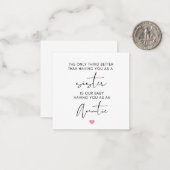 Zuster gepromoveerd naar tante, zwangerschap onthu notitiekaartje (Voorkant / Achterkant in situ)