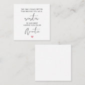 Zuster gepromoveerd naar tante, zwangerschap onthu notitiekaartje (Voorkant / Achterkant)