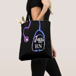 Zuster geregistreerd RN Stethoscoop Paars Violet Tote Bag