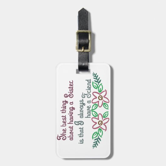 Zuster Gezegde Bagagelabel (Voorkant verticaal)